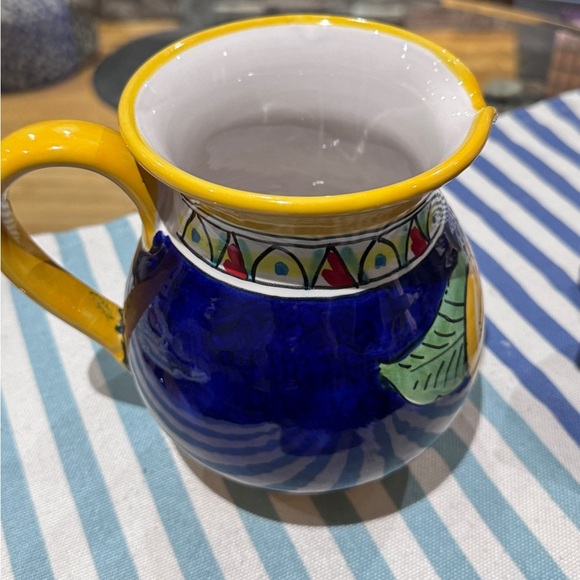 🍷 Hand-Painted Italian Amalfi Coast Lemon Ceramic Pitcher Vase - One of a Kind - Picture 10 of 15